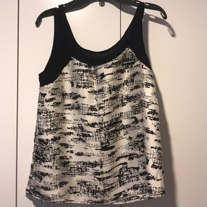 Cream and Black Printed Top